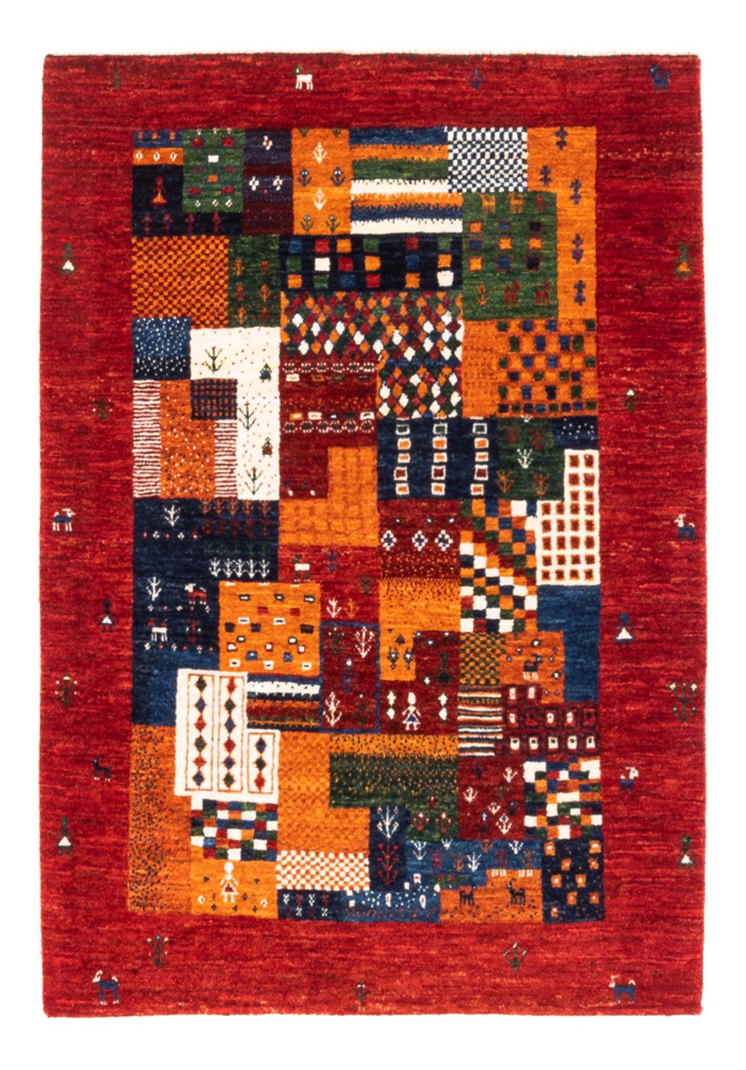 Dywan Gabbeh - Loribaft Perski - Royal - 125 x 93 cm - wielokolorowy