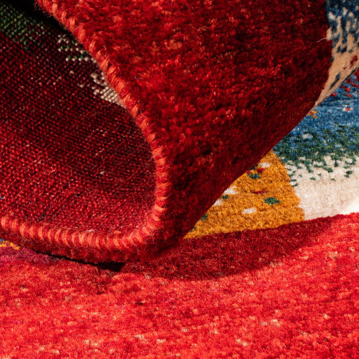 Dywan Gabbeh - Loribaft Perski - Royal - 123 x 89 cm - wielokolorowy