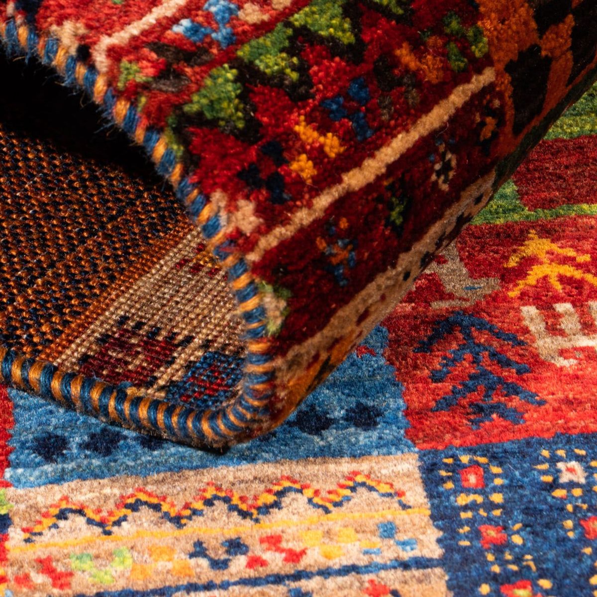 Dywan Gabbeh - Loribaft Perski - Royal - 124 x 80 cm - wielokolorowy