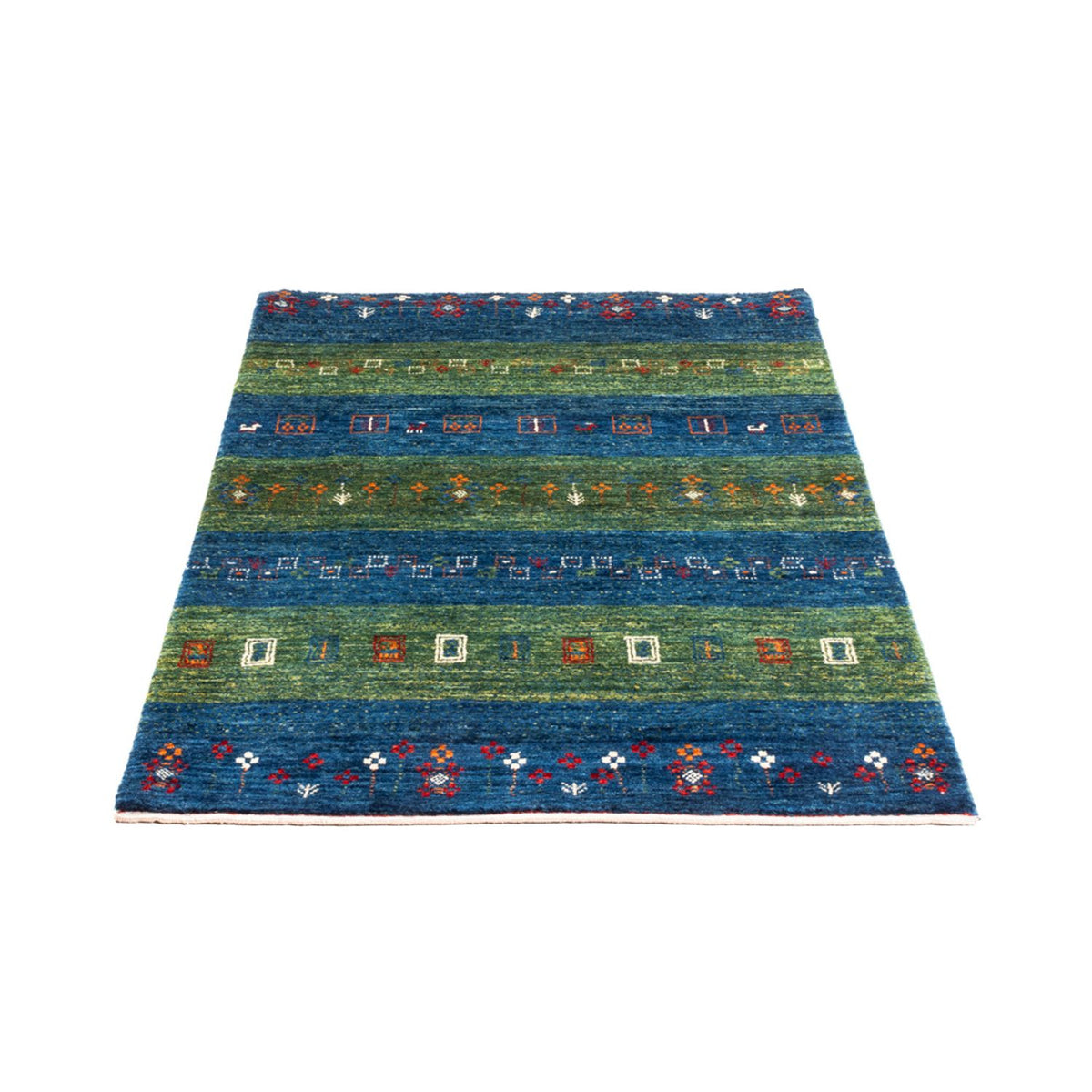 Dywan Gabbeh - Loribaft Perski - Royal - 130 x 85 cm - niebieski