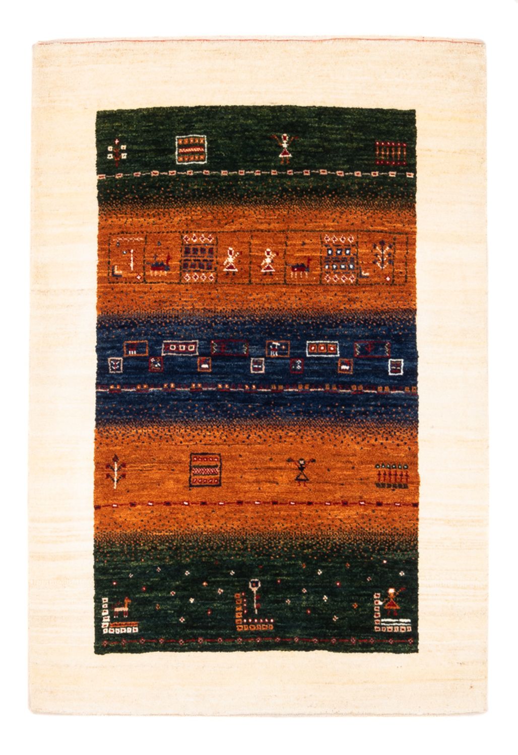 Dywan Gabbeh - Loribaft Perski - Royal - 129 x 88 cm - wielokolorowy