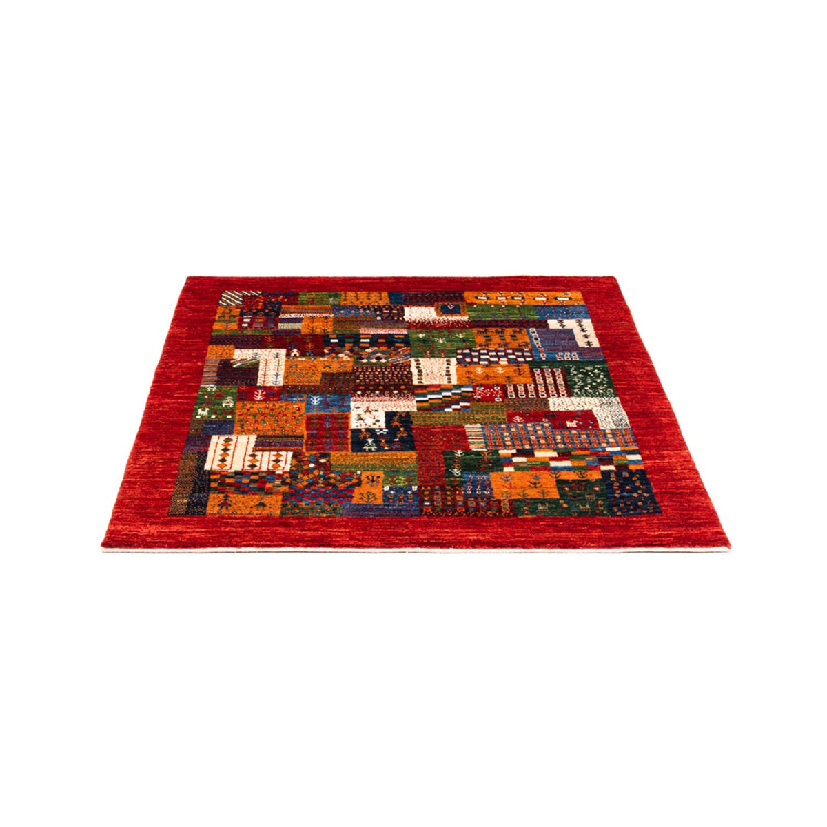 Gabbeh Teppich - Loribaft Perser - Royal quadratisch  - 123 x 110 cm - mehrfarbig