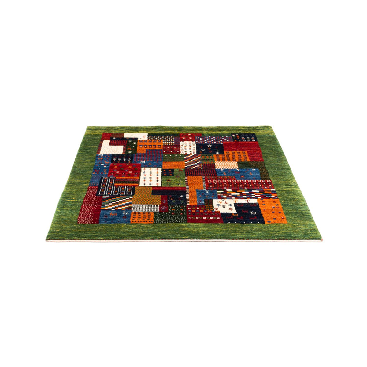 Gabbeh Teppich - Loribaft Perser - Royal quadratisch  - 129 x 120 cm - mehrfarbig