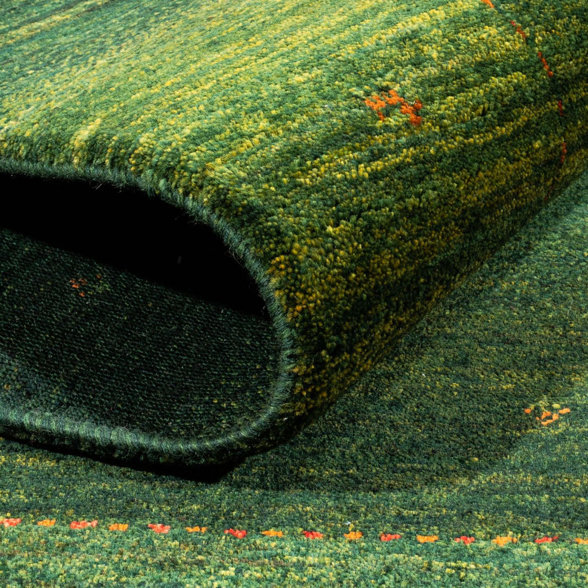 Dywan Gabbeh - Loribaft Perski - 191 x 153 cm - zielona