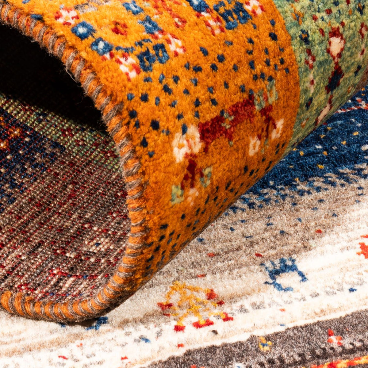 Dywan Gabbeh - Loribaft Perski - Royal - 145 x 90 cm - wielokolorowy