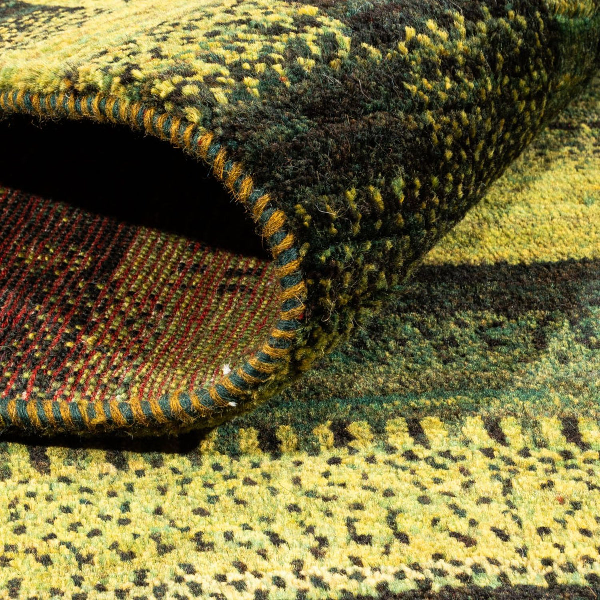 Dywan Gabbeh - Loribaft Perski - Royal - 199 x 154 cm - zielona