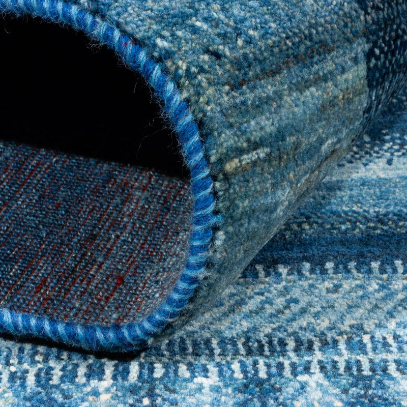 Dywan Gabbeh - Loribaft Perski - Royal - 198 x 158 cm - niebieski