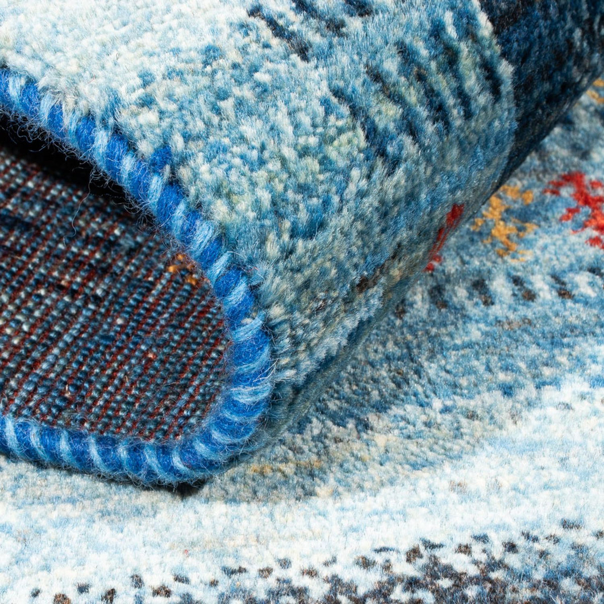 Dywan Gabbeh - Loribaft Perski - Royal - 128 x 78 cm - niebieski