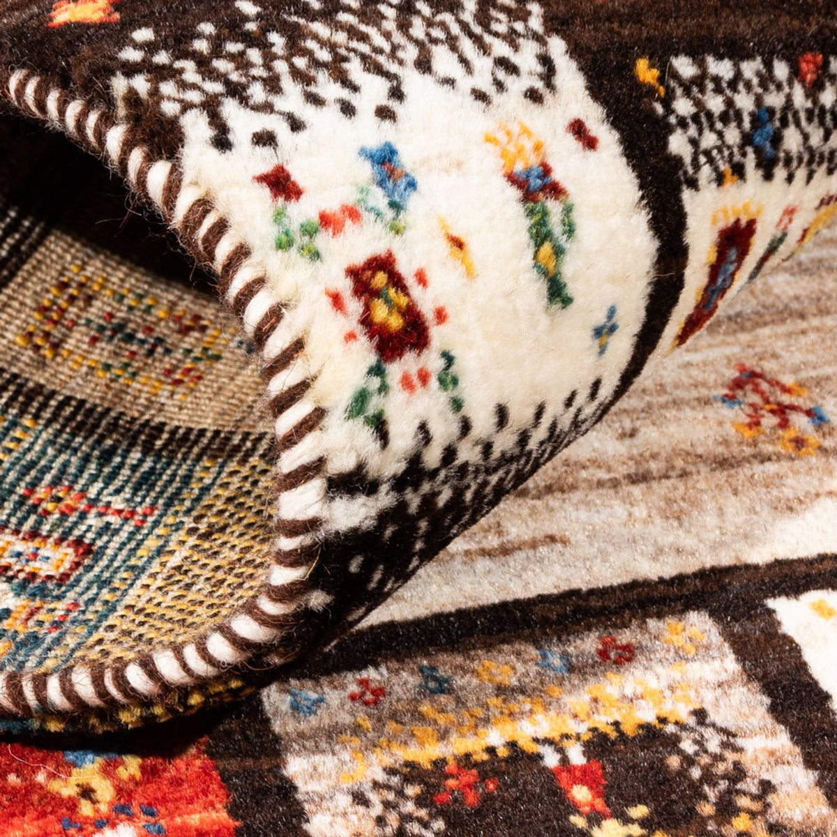 Dywan Gabbeh - Loribaft Perski - Royal - 136 x 87 cm - wielokolorowy