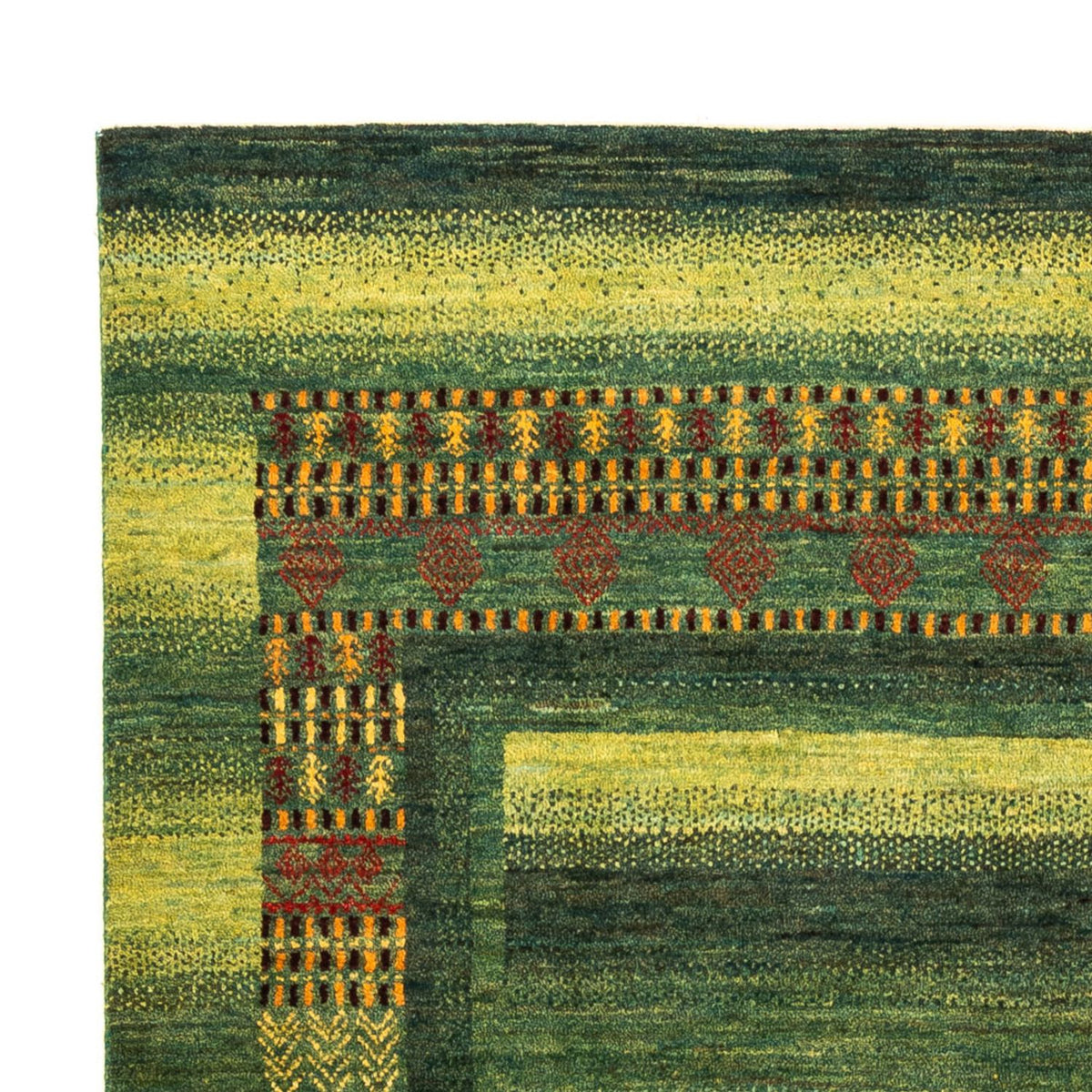 Dywan Gabbeh - Loribaft Perski - Royal - 216 x 157 cm - zielona
