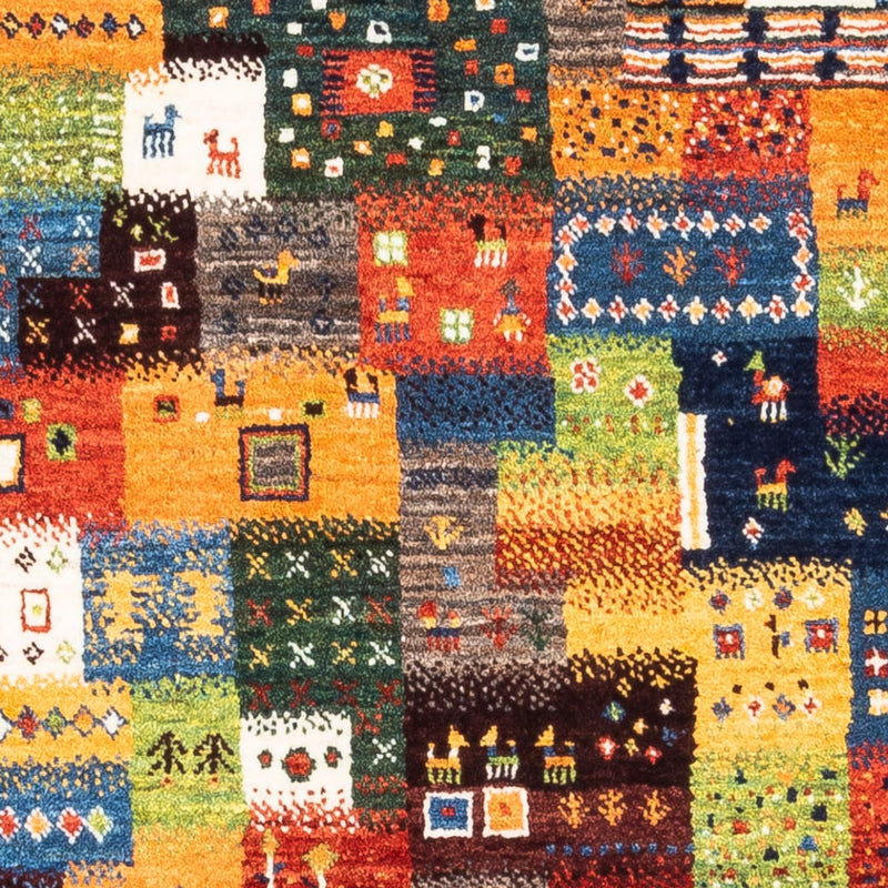 Dywan Gabbeh - Loribaft Perski - Royal - 106 x 81 cm - wielokolorowy