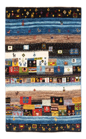 Dywan Gabbeh - Loribaft Perski - Royal - 132 x 85 cm - wielokolorowy