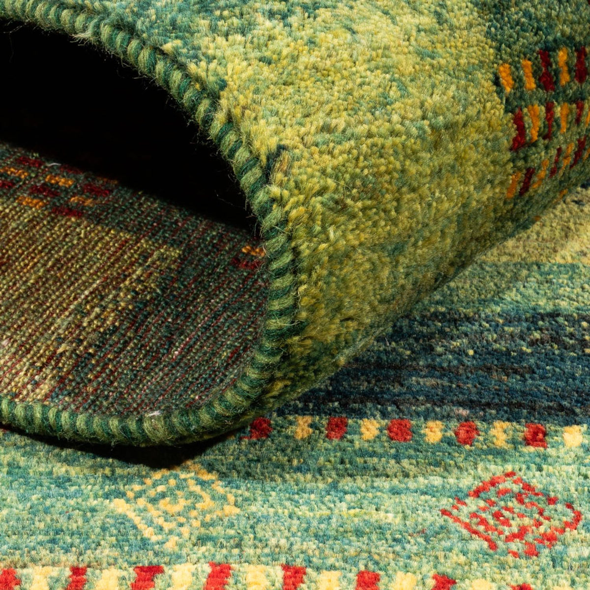 Gabbeh Teppich - Loribaft Perser - Royal - 206 x 152 cm - grün