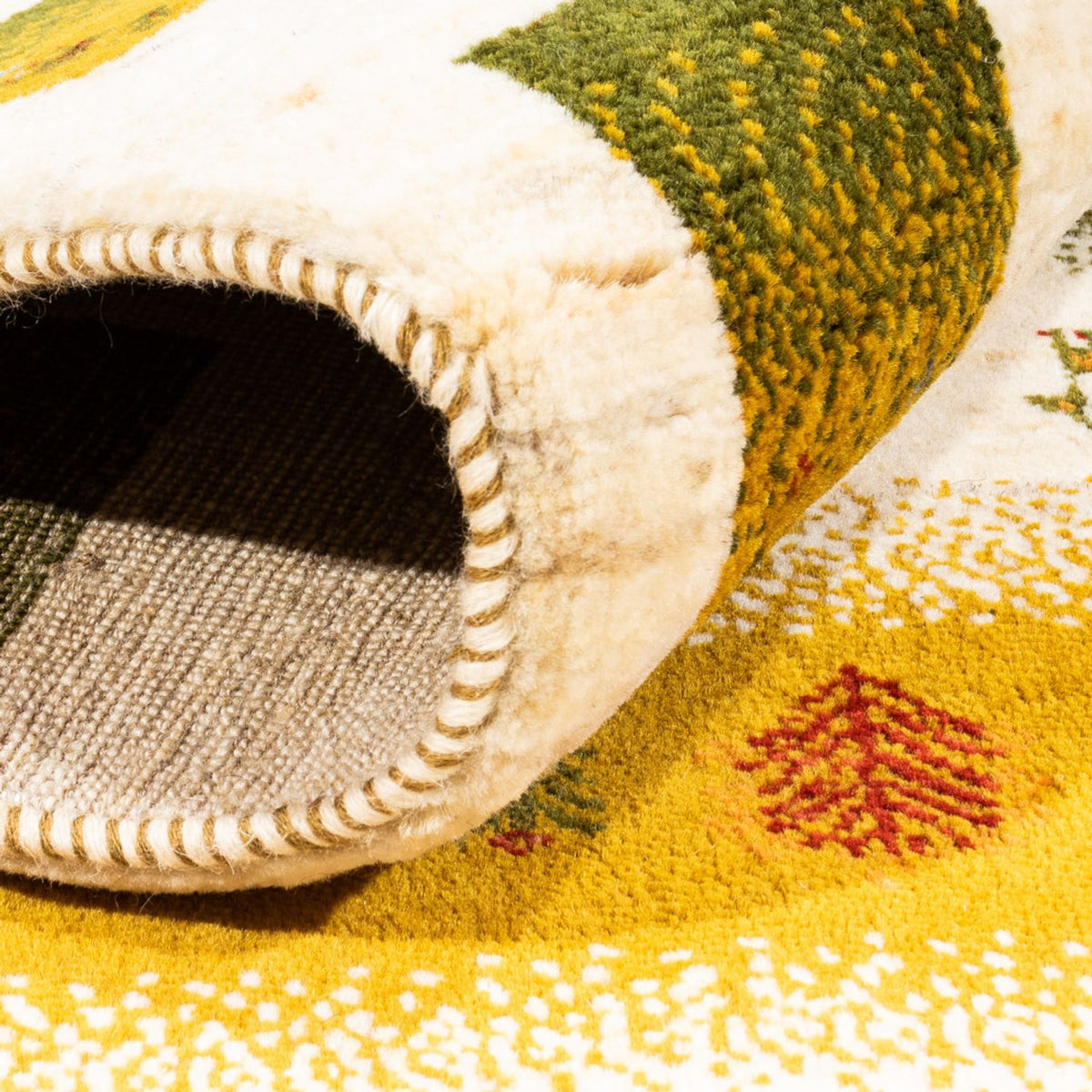 Gabbeh Teppich - Loribaft Perser - 203 x 158 cm - natur