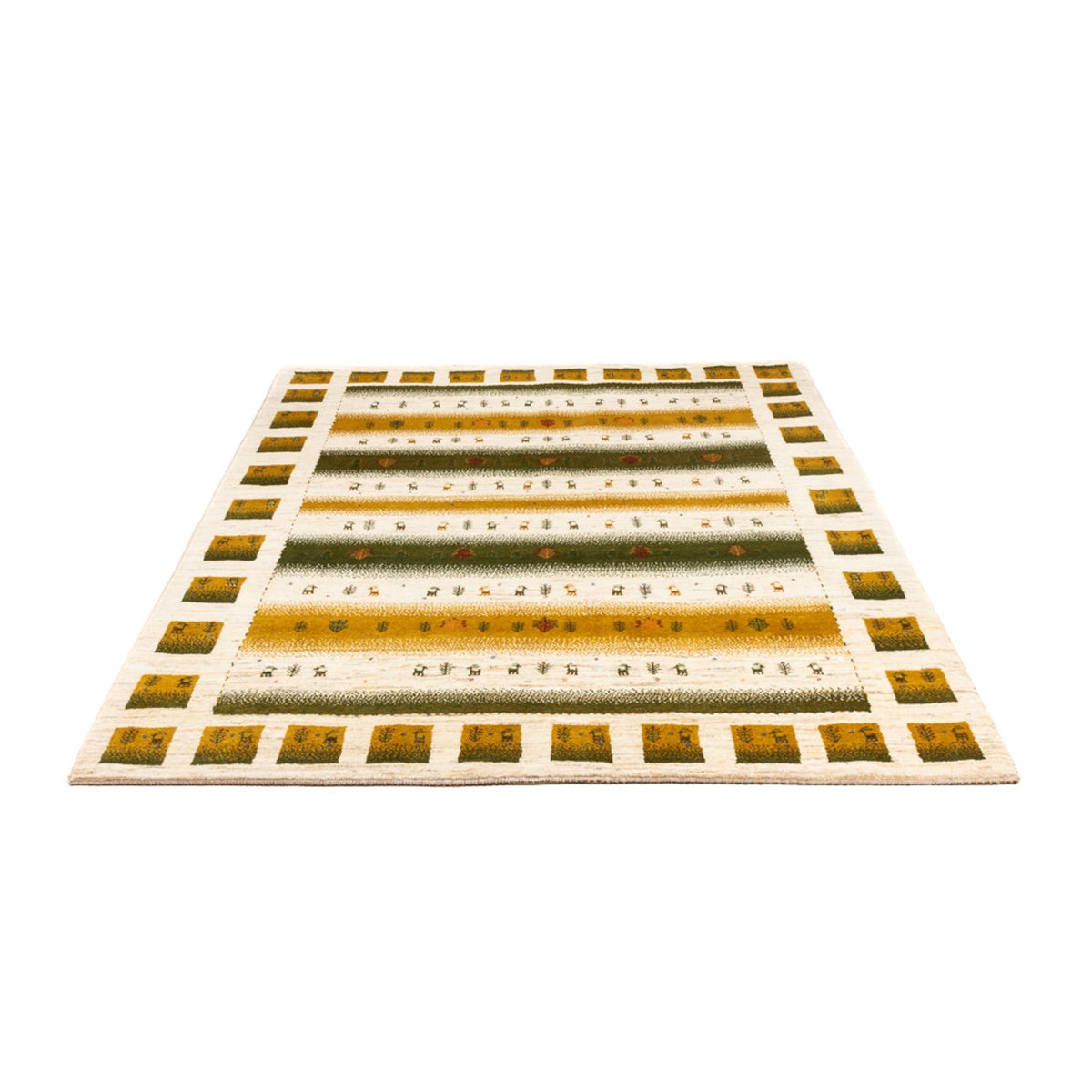 Gabbeh Teppich - Loribaft Perser - 203 x 158 cm - natur