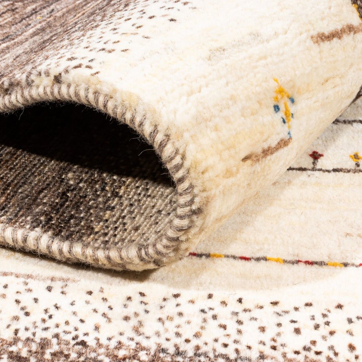 Gabbeh Teppich - Loribaft Perser - 202 x 154 cm - natur