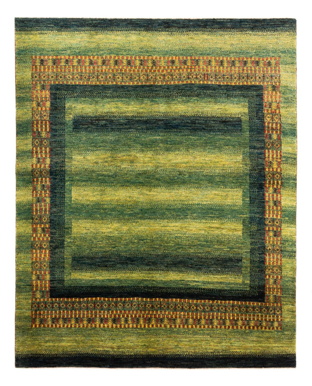 Gabbeh Teppich - Loribaft Perser - Royal - 208 x 163 cm - grün