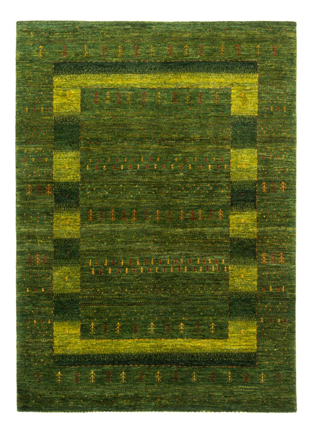 Gabbeh Teppich - Loribaft Perser - 205 x 150 cm - grün