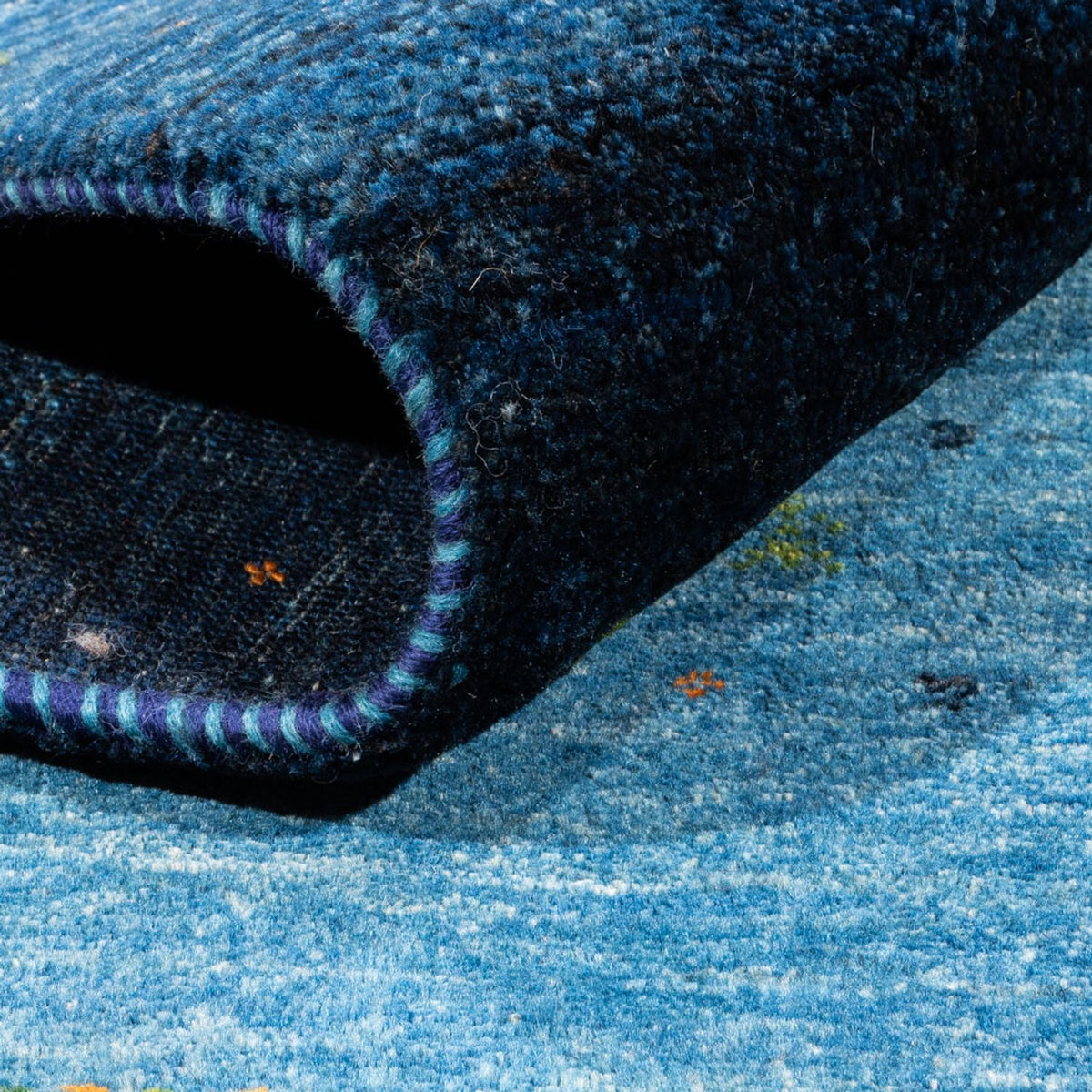 Gabbeh Teppich - Loribaft Perser - 209 x 152 cm - blau