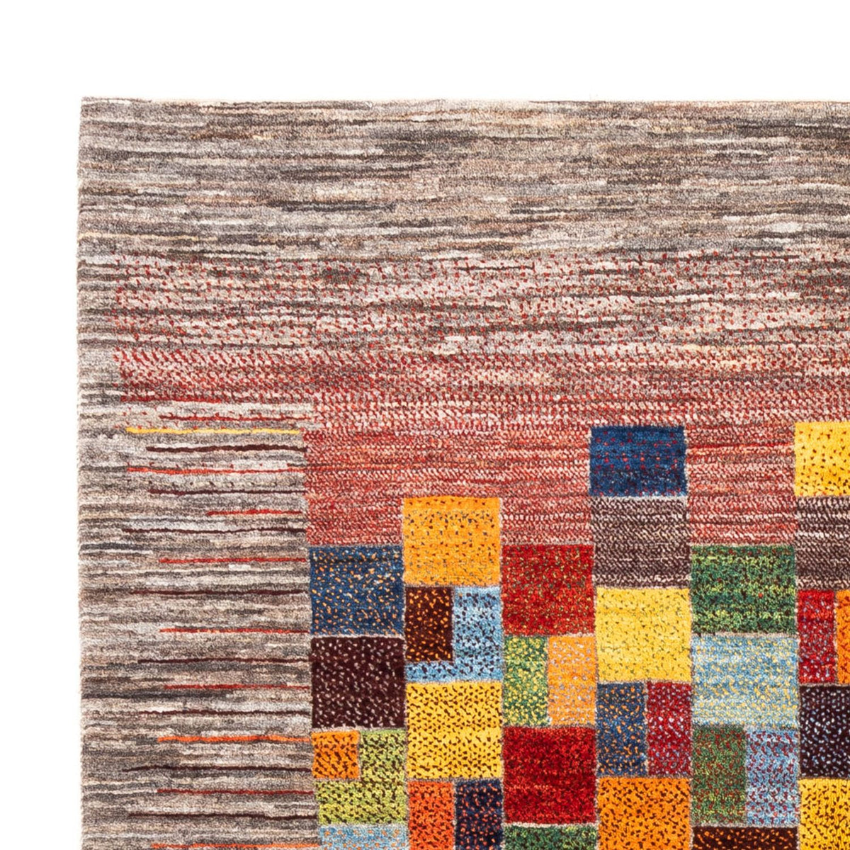 Gabbeh Teppich - Loribaft Perser - 210 x 153 cm - grau