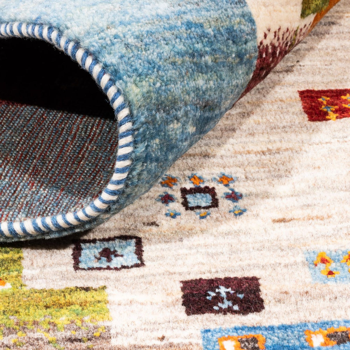 Gabbeh Teppich - Loribaft Perser - Royal - 201 x 150 cm - blau