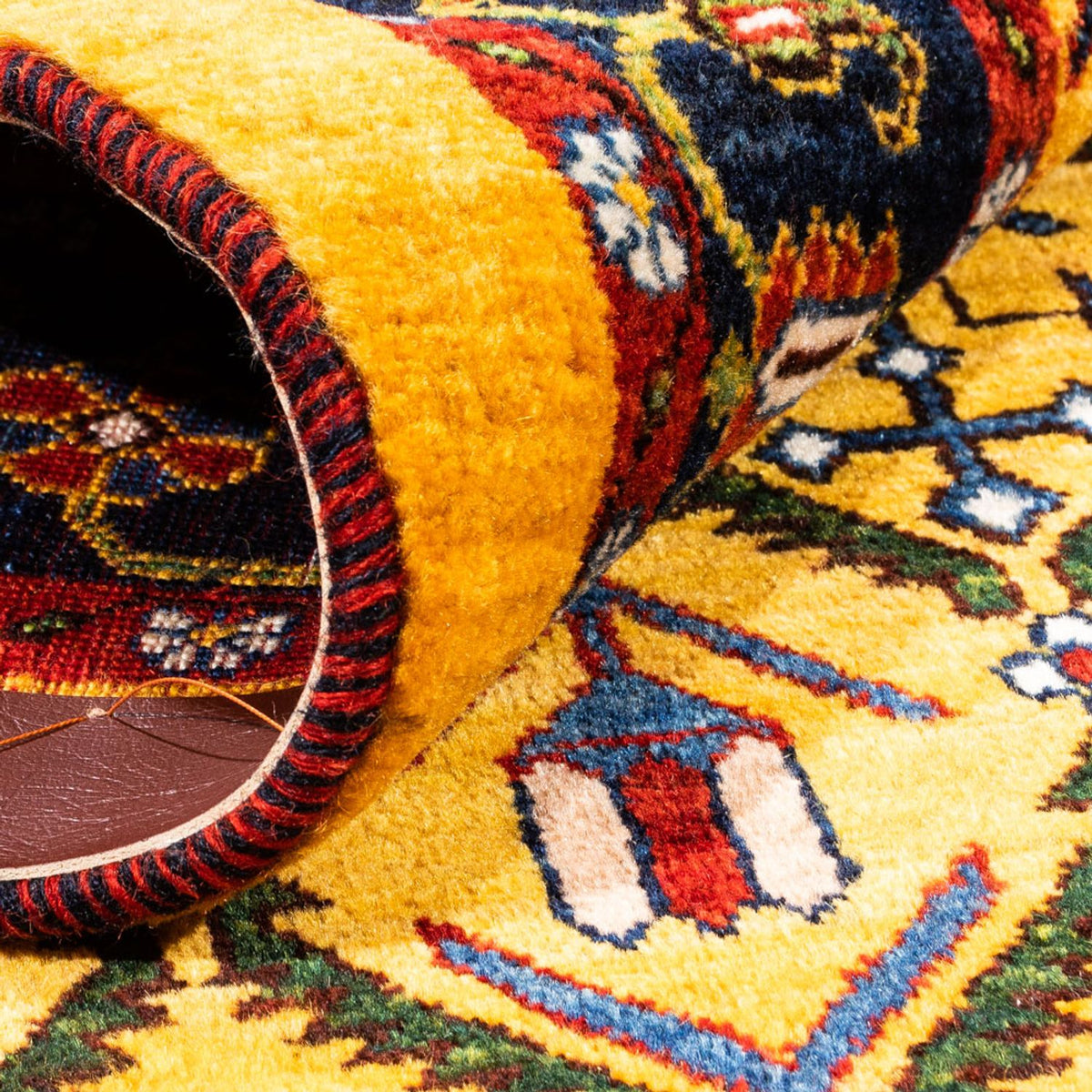 Gabbeh Teppich - Perser - 188 x 126 cm - gold