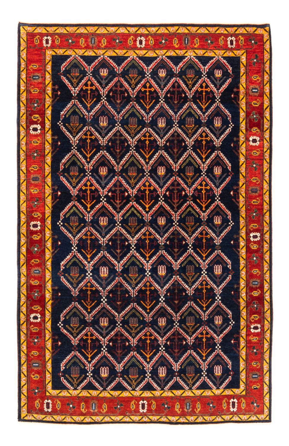 Gabbeh Teppich - Perser - 205 x 143 cm - dunkelblau