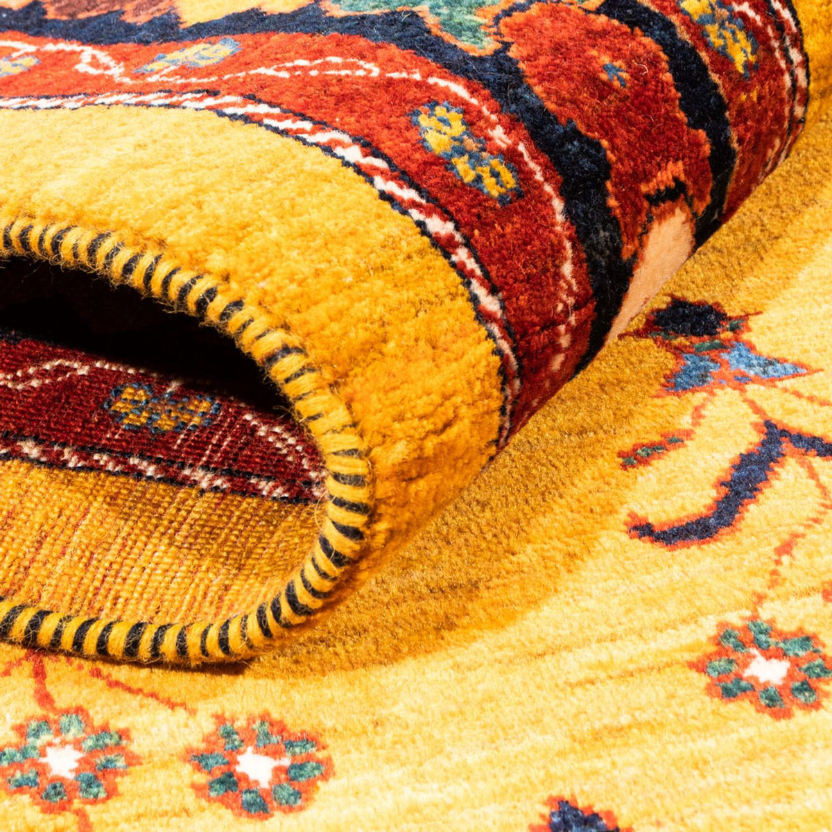 Gabbeh Teppich - Perser - 198 x 149 cm - gold