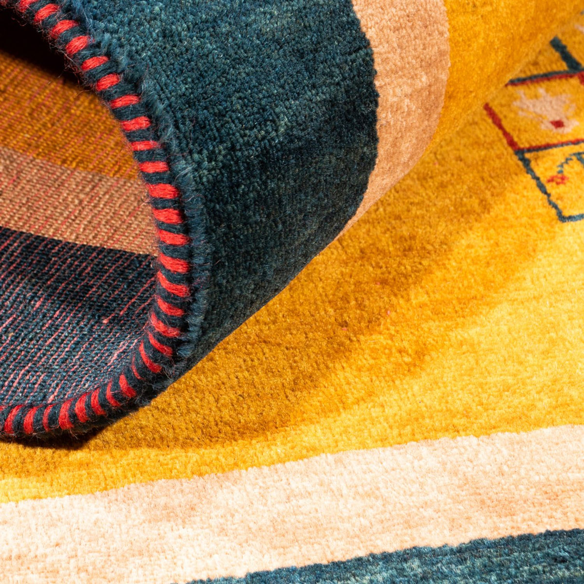 Gabbeh Teppich - Perser - 155 x 108 cm - gold