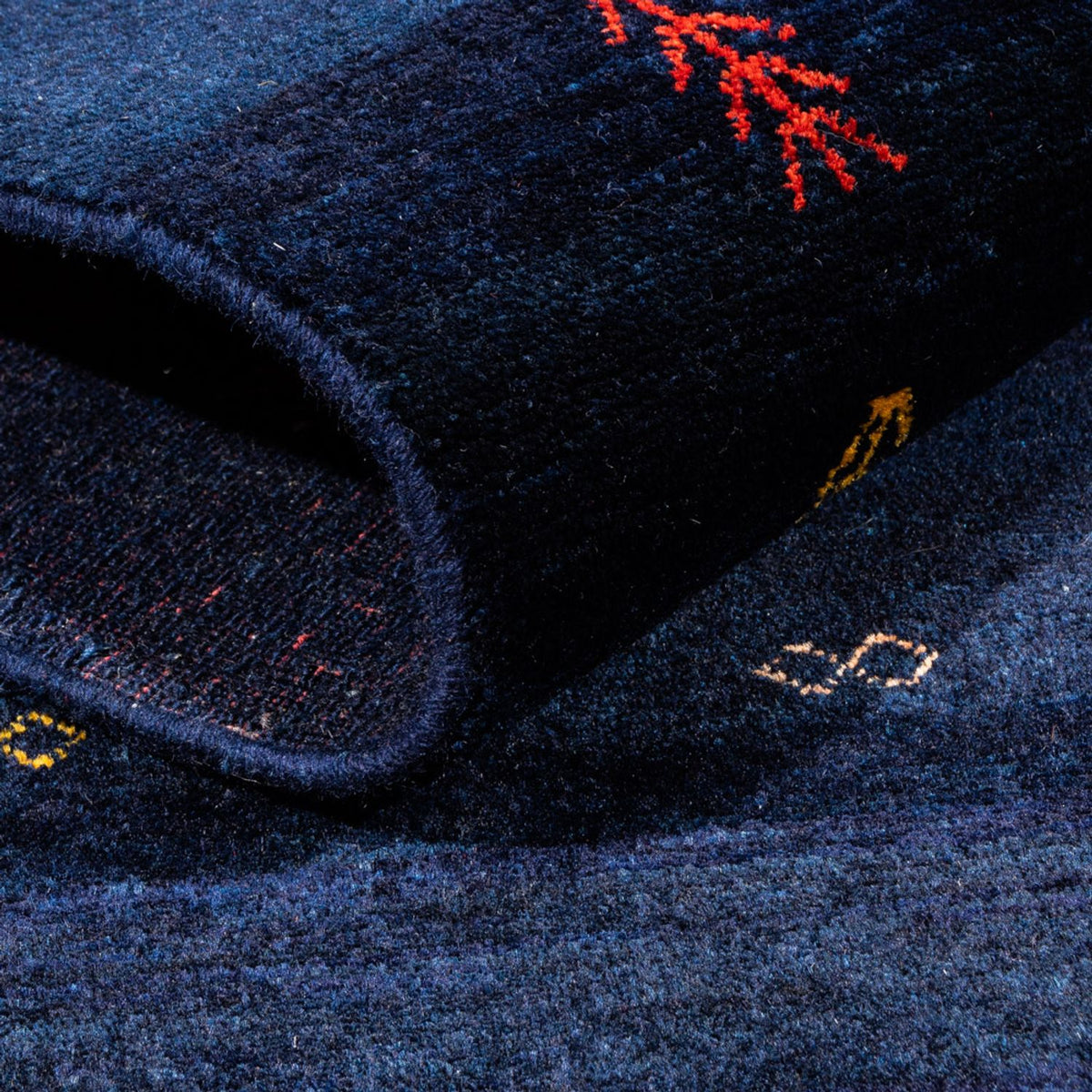 Gabbeh Teppich - Perser - 177 x 125 cm - dunkelblau