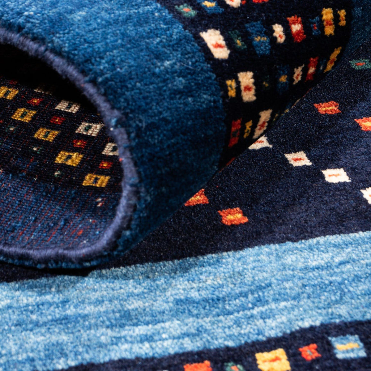 Dywan Gabbeh - perski - 150 x 100 cm - niebieski