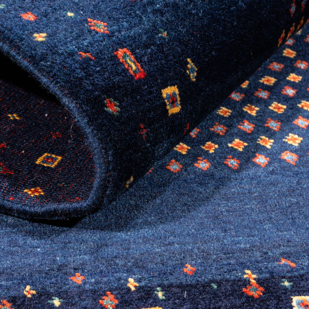 Gabbeh Teppich - Perser - 128 x 82 cm - dunkelblau