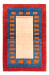 Gabbeh perski Dywan 102x152cm - Perserteppich Wollteppich - Prostokątny / Kremowy / 102 x 152 cm Prostokątny