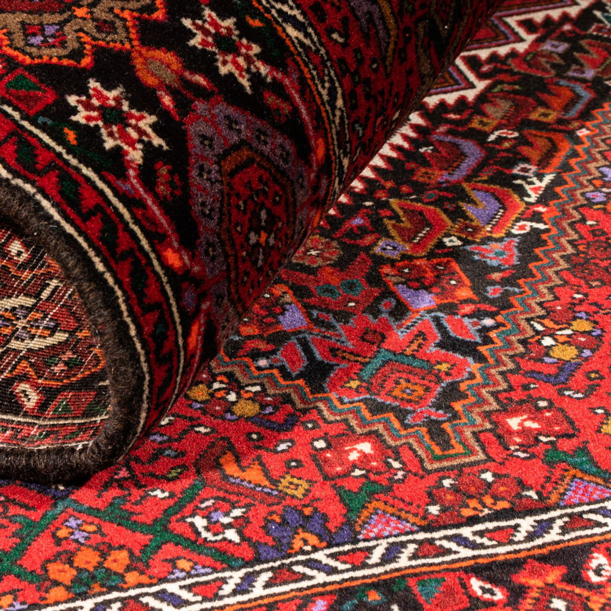 Perski dywan - Nomadyczny - 150 x 105 cm - czerwony