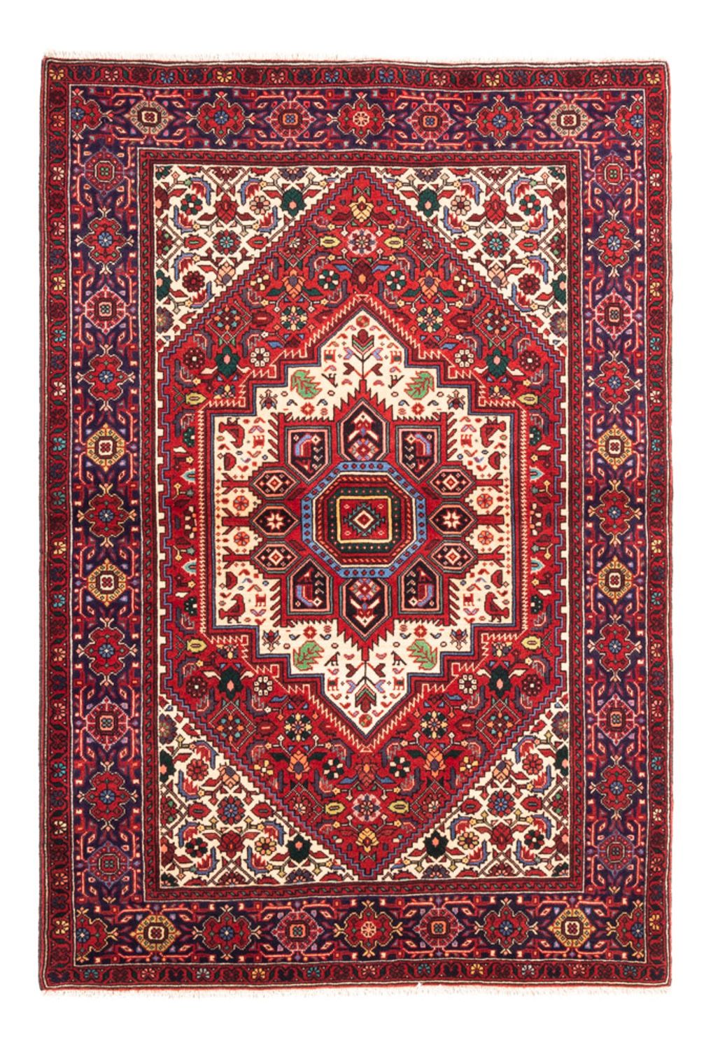 Perserteppich - Nomadic - 144 x 110 cm - rot