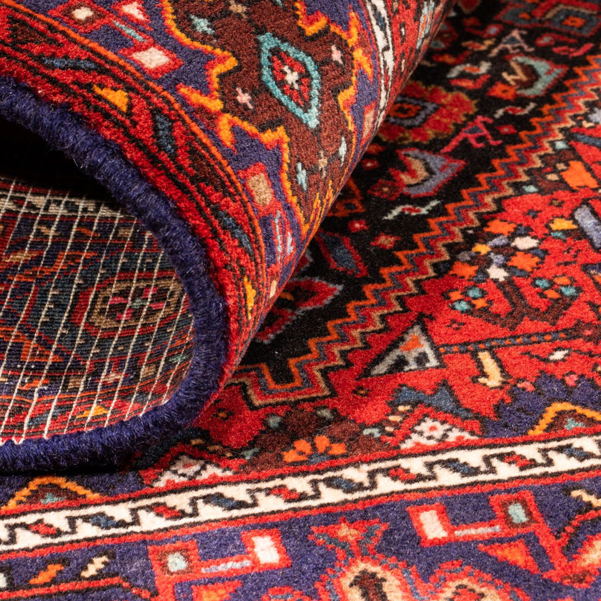 Perski dywan - Nomadyczny - 150 x 101 cm - czerwony