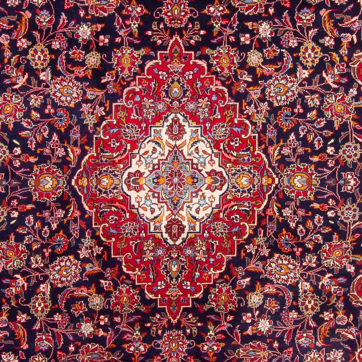 Dywan perski - Keshan - 353 x 246 cm - ciemnoniebieski