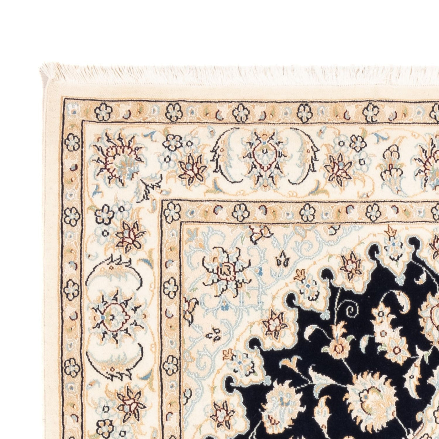 Dywan perski - Nain - Premium - 183 x 119 cm - ciemnoniebieski