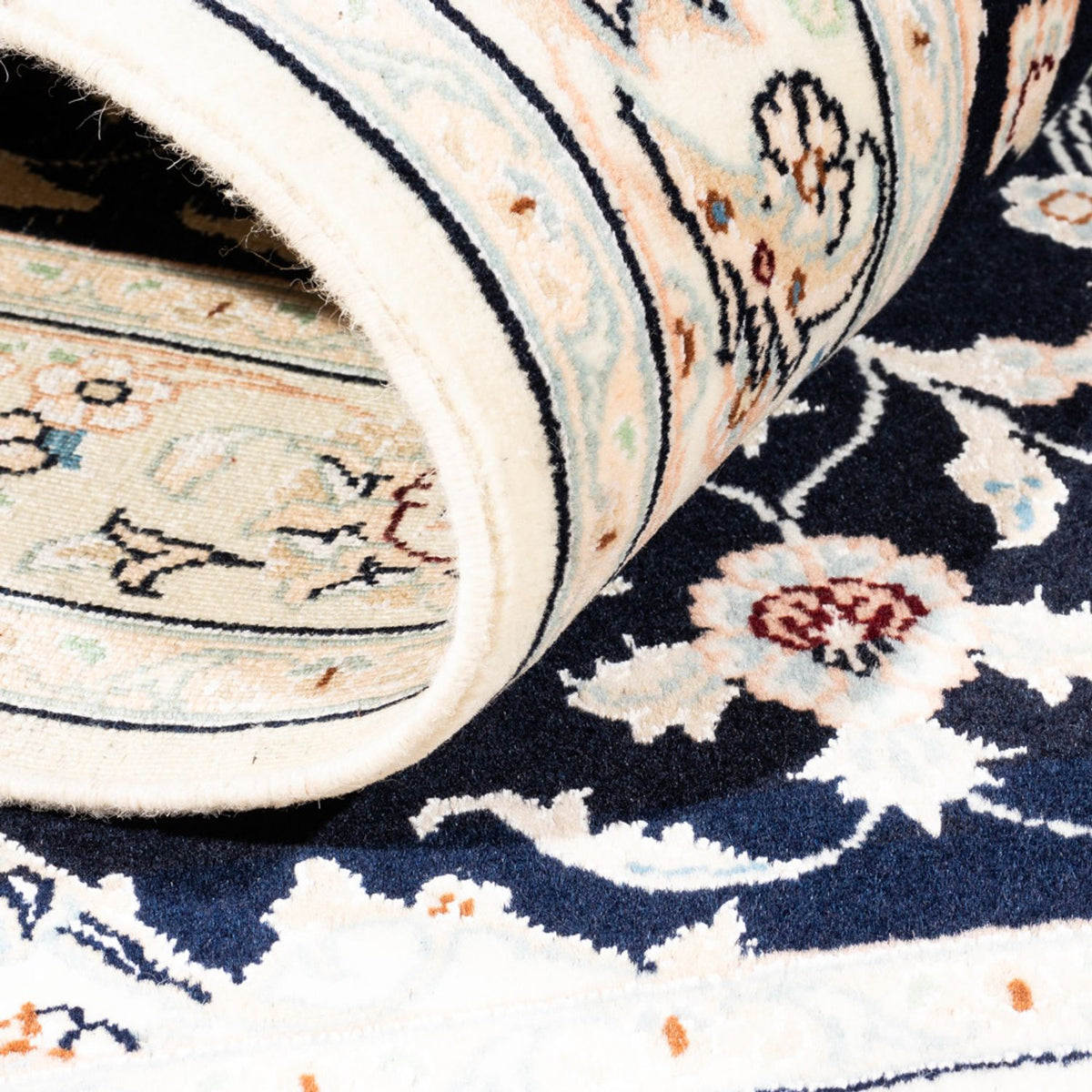 Dywan perski - Nain - Premium - 159 x 105 cm - ciemnoniebieski