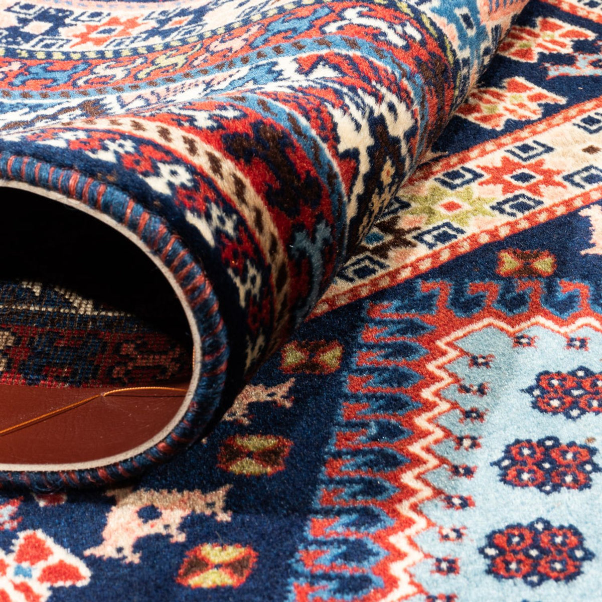 Perski dywan - Nomadyczny - 305 x 202 cm - bordowa czerwień