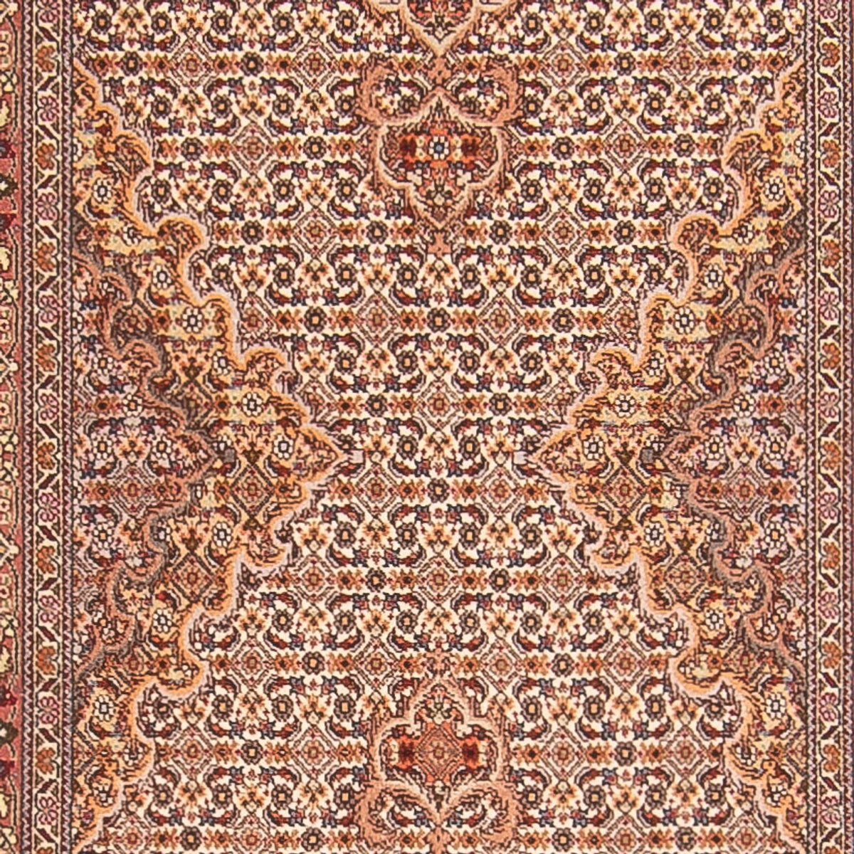 Biegacz Dywan perski - Tabriz - Królewski - 407 x 78 cm - beżowy