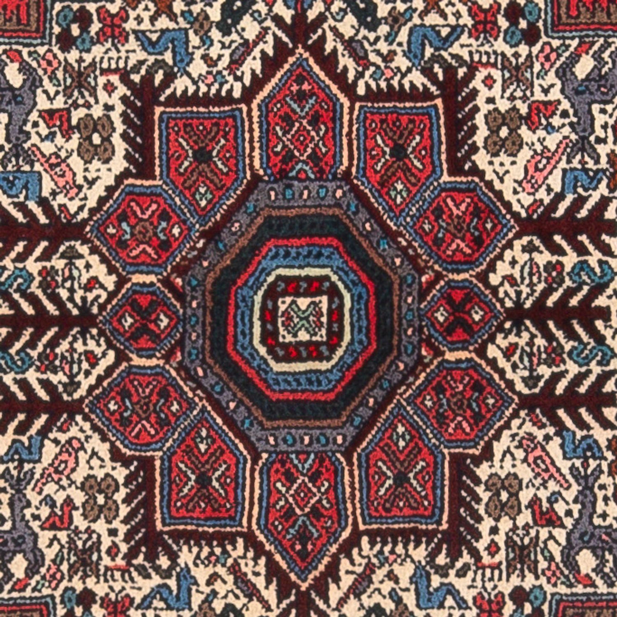 Perski dywan - Nomadyczny - 124 x 70 cm - kremowy