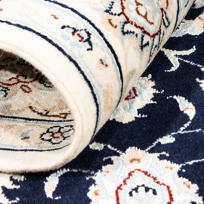 Dywan perski - Nain - Premium - 176 x 119 cm - ciemnoniebieski