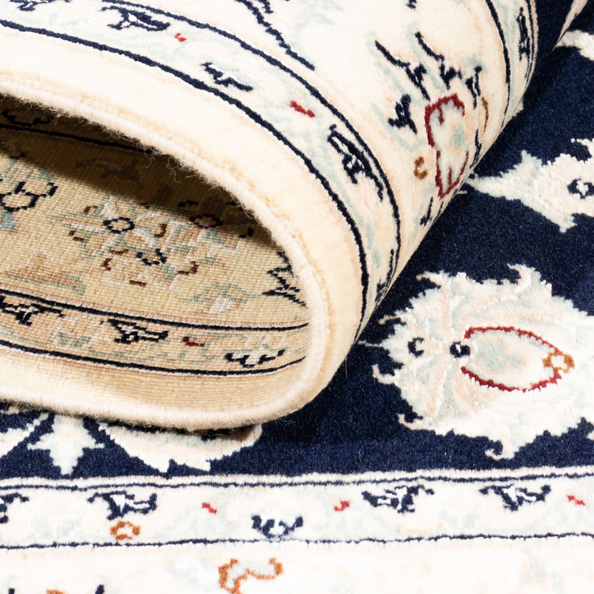 Dywan perski - Nain - Premium - 158 x 105 cm - ciemnoniebieski