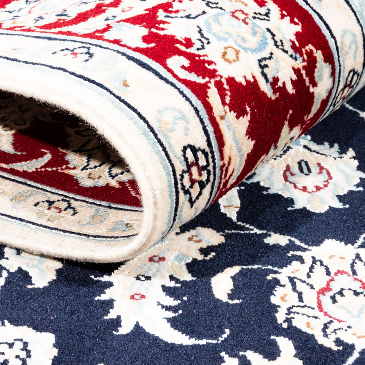 Dywan perski - Nain - Premium - 180 x 118 cm - ciemnoniebieski