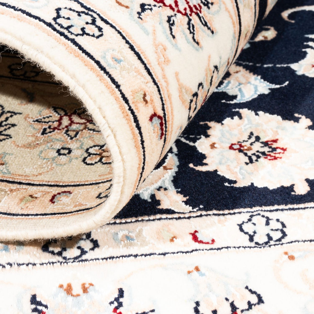 Dywan perski - Nain - Premium - 174 x 120 cm - ciemnoniebieski