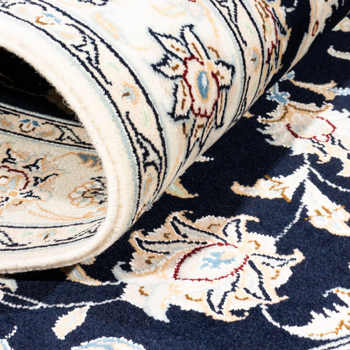 Dywan perski - Nain - Premium - 158 x 109 cm - ciemnoniebieski