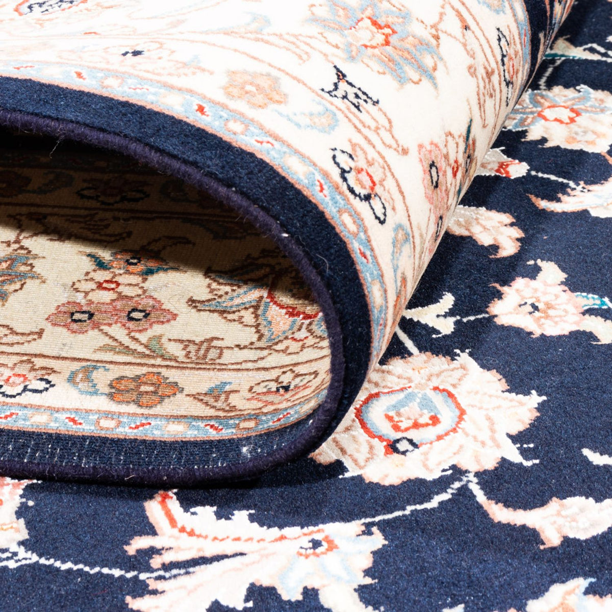 Dywan perski - Tabriz - 200 x 147 cm - ciemnoniebieski