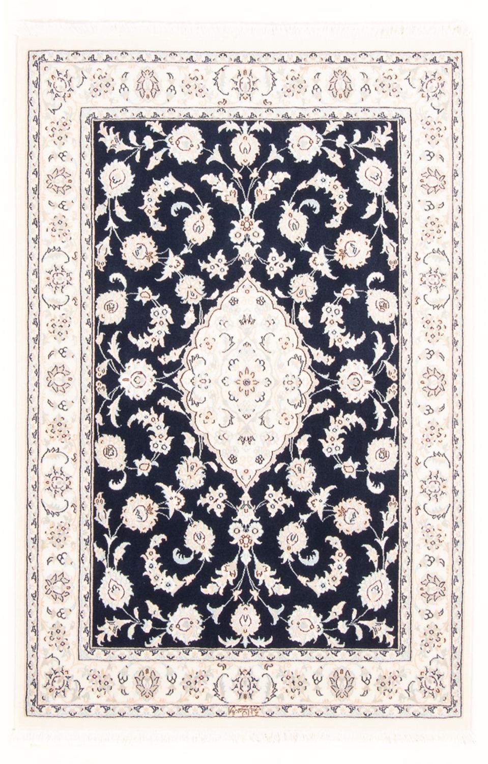 Perserteppich - Nain - Royal - 155 x 105 cm - dunkelblau