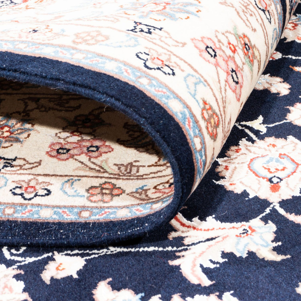 Dywan perski - Tabriz - 201 x 150 cm - ciemnoniebieski